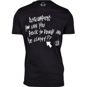 Dsquared2, Heren, Tops, Zwart, Maat: M Katoen,