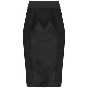 Dolce & Gabbana, Dames, Rokken, Zwart, Maat: S Satijn,