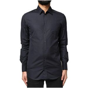 Dolce & Gabbana - Gouden Katoenen Overhemd - Blauw - Heren