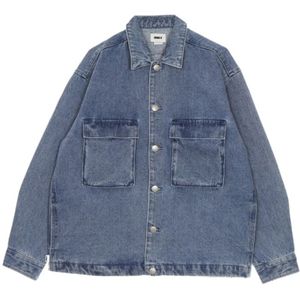 Obey, Heren, Jassen, Blauw, Maat: XS Denim,