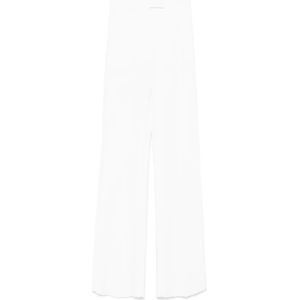 Max Mara, Dames, Broeken, Wit, Maat: S Leer,