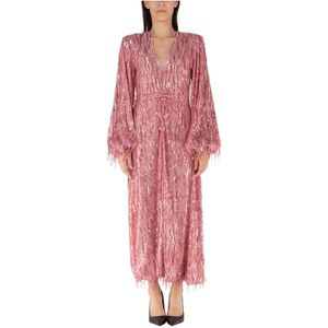 Rotate Birger Christensen, Dames, Jurken, Roze, Maat: S Poliester,