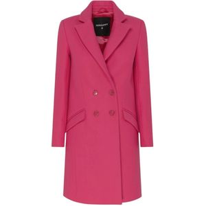 Patrizia Pepe, Dames, Mantels, Roze, Maat: M Wol,