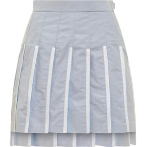 Thom Browne, Dames, Rokken, Blauw, Maat: 2XS Katoen,