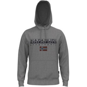 Napapijri, Heren, Sweatshirts & Hoodies, Grijs, Maat: 2XL Katoen,