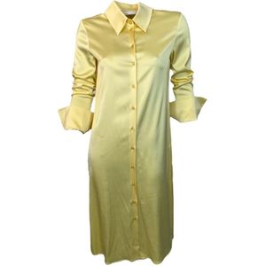 Patrizia Pepe, Dames, Jurken, Geel, Maat: 4XS Satijn,