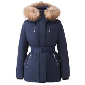 Mackage, Dames, Mantels, Blauw, Maat: XS Leer,