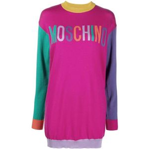 Moschino, Dames, Jurken, Veelkleurig, Maat: M Wol,