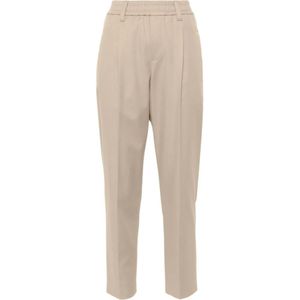 Brunello Cucinelli, Dames, Broeken, Beige, Maat: XS Katoen,
