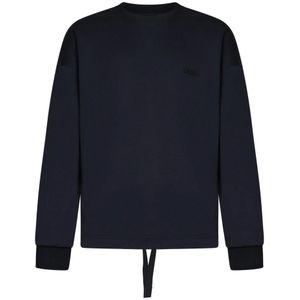 Zegna, Heren, Sweatshirts & Hoodies, Blauw, Maat: S Katoen,