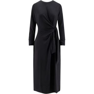 Hugo - Erlot Knot-Waist Jersey Dress - Zwart - Dames