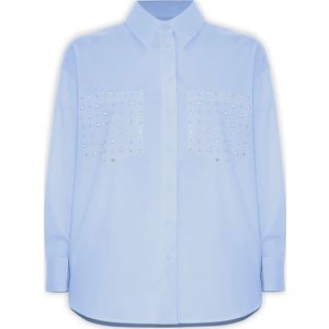 Kocca, Dames, Blouses & Shirts, Blauw, Maat: L Leer,