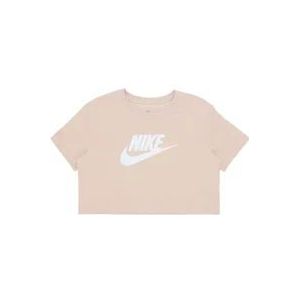 Nike Essential Crop Icon Tee , Beige , Dames , Maat: L