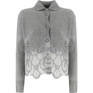 Ermanno Scervino, Dames, Truien, Grijs, Maat: XS Wol,