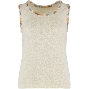 Kristina Ti, Dames, Tops, Wit, Maat: L Katoen,