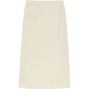 Max Mara - Midi Rok - Ivoor - Viscose en Linnen
