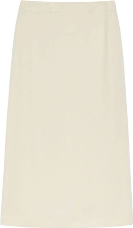 Max Mara - Midi Rok - Ivoor - Viscose en Linnen