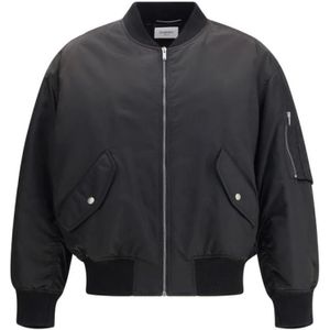 Saint Laurent, Heren, Jassen, Zwart, Maat: M Katoen,