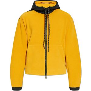 Moncler, Heren, Sweatshirts & Hoodies, Geel, Maat: S Fleece,