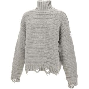 MM6 Maison Margiela, Heren, Truien, Grijs, Maat: L Wol,