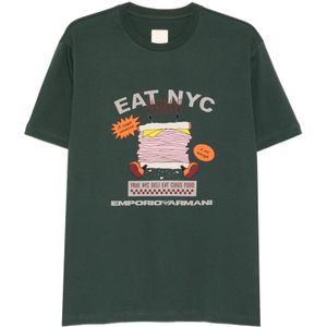 Emporio Armani, Heren, Tops, Groen, Maat: S Katoen,