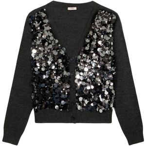 Oltre, Dames, Truien, Grijs, Maat: S Wol,