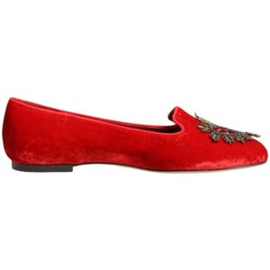 Dolce & Gabbana - Loafers - Rood - Jacquard - Leerzool
