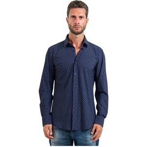 BOSS - HANK - Slim Fit Overhemd - All-over Motief - Lange Mouwen - Vochtregulerend