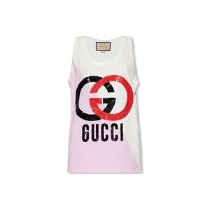 Gucci Mouwloze top , White , Dames , Maat: S