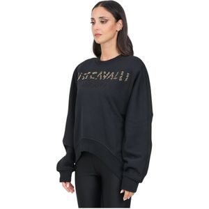 Just Cavalli, Dames, Sweatshirts & Hoodies, Zwart, Maat: M Katoen,