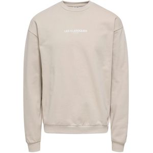 Only & Sons, Heren, Sweatshirts & Hoodies, Beige, Maat: L