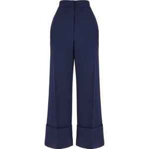 Valentino Garavani, Dames, Broeken, Blauw, Maat: S Zijde,