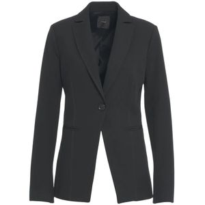 Pinko, Dames, Jassen, Zwart, Maat: L Leer,