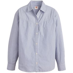 LEVI'S - Hemd Harlie Novelty Bf - Blauw - Katoen - Lange Mouwen - Gestreept