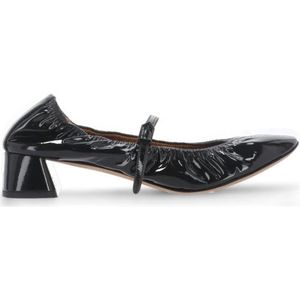 Lanvin Zwarte leren balletschoenen met hak , Black , Dames , Maat: 36 EU