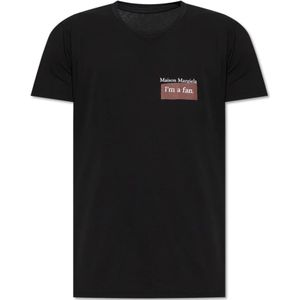 Maison Margiela - T-shirt met Logo - Zwart - Heren - Katoen