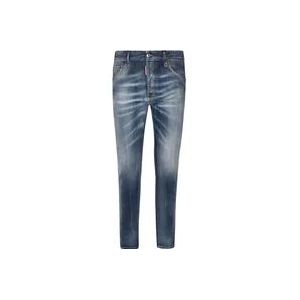 Dsquared2 Versleten Slim-Fit Jeans , Blue , Heren , Maat: 2XL