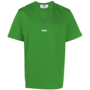 Msgm, Heren, Tops, Groen, Maat: M Katoen,