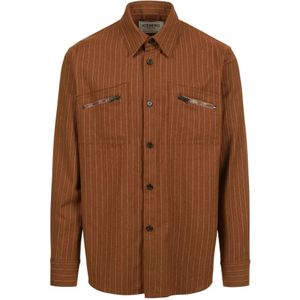 Iceberg, Heren, Overhemden, Bruin, Maat: M Wol,