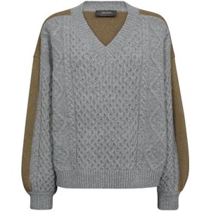 MOS Mosh, Dames, Truien, Grijs, Maat: XS Wol,