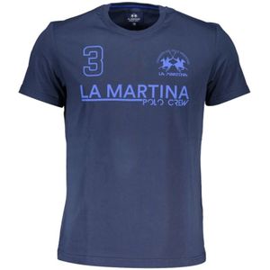 La Martina - Crew Neck T-shirt - Blauw - Korte Mouwen