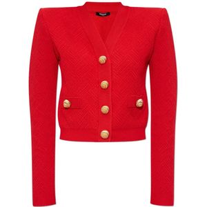 Balmain Snap Button Cardigan , Red , Dames , Maat: 2XS