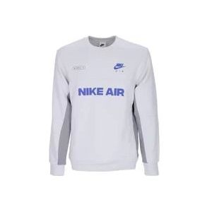 Nike Geborstelde Crewneck Sweatshirt , Gray , Heren , Maat: XL