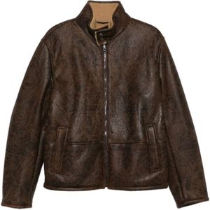 Etro, Heren, Jassen, Bruin, Maat: L Leer,