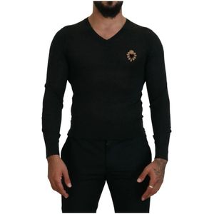 Dolce & Gabbana - V-hals Trui - Zwart - Kasjmier