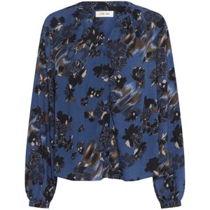 Cream, Dames, Blouses & Shirts, Blauw, Maat: M