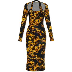 Versace Jeans Couture, Dames, Jurken, Geel, Maat: XS Katoen,