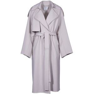 Sportmax, Dames, Mantels, Grijs, Maat: 3XS Wol,