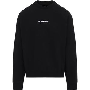 Jil Sander, Heren, Sweatshirts & Hoodies, Zwart, Maat: L Katoen,