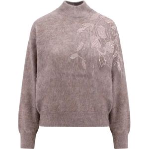 Brunello Cucinelli, Dames, Truien, Beige, Maat: M Mohair,